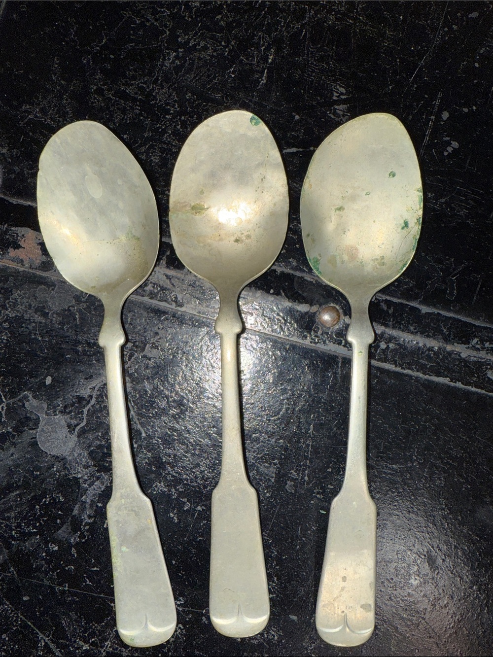 Vintage  German Silver-antique  Serving Spoons - Set of 3